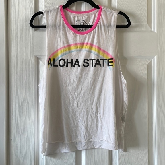 Chaser Tops - Chaser NWOT Aloha State tank top Hawaii rainbow 🌈